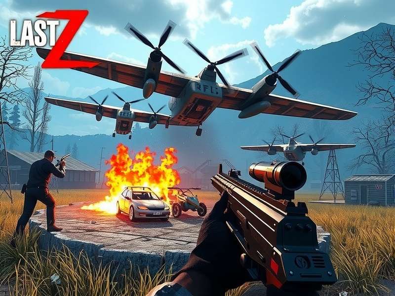 Last Z Survival Shooter intense gameplay scene showing hero fighting zombie horde