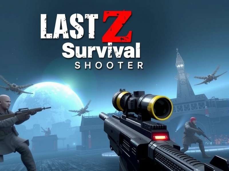 Last Z Survival Shooter gameplay on laptop screen with zombie horde approaching