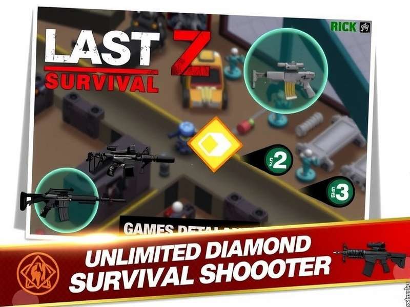 Last Z Survival Shooter Mod Apk Unlimited Diamonds — Hero Banner featuring gameplay with infinite diamonds and top heroes